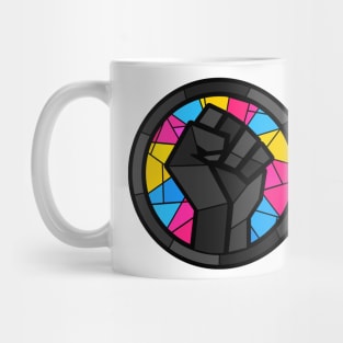 BLM Stained Glass Fist (Pan) Mug